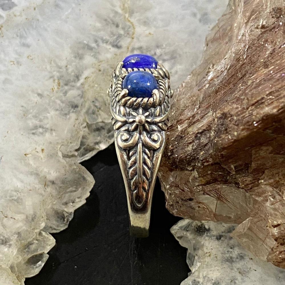 Carolyn Pollack Sterling Lapis Lazuli & Denim Lapis Decorated Ring For Women - Picture 6 of 10